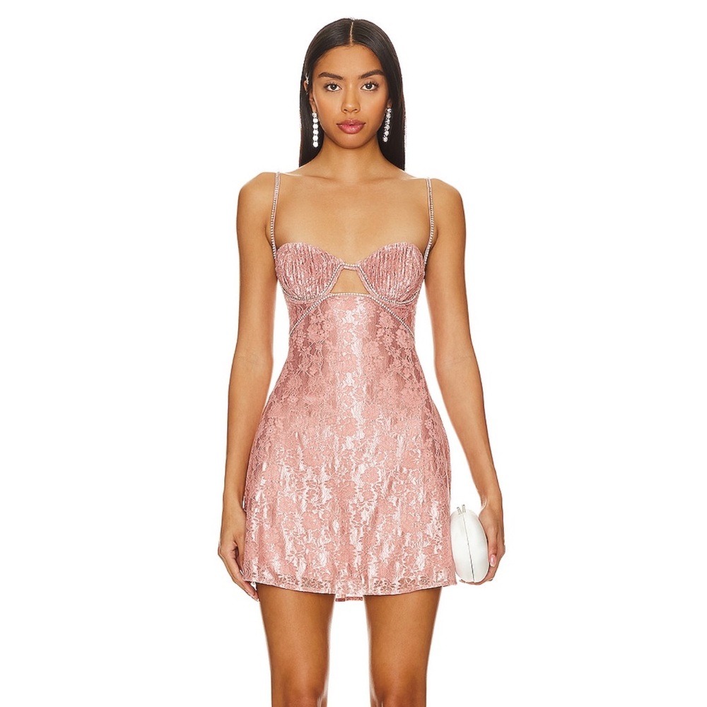 For Love and Lemons Shai Mini Dress in Pink Size Small 🎀
